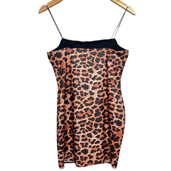 Topshop Cheetah Print Mini Bodycon Mob Wife Party Cocktail Dress Petite Size 6 - Picture 4 of 6